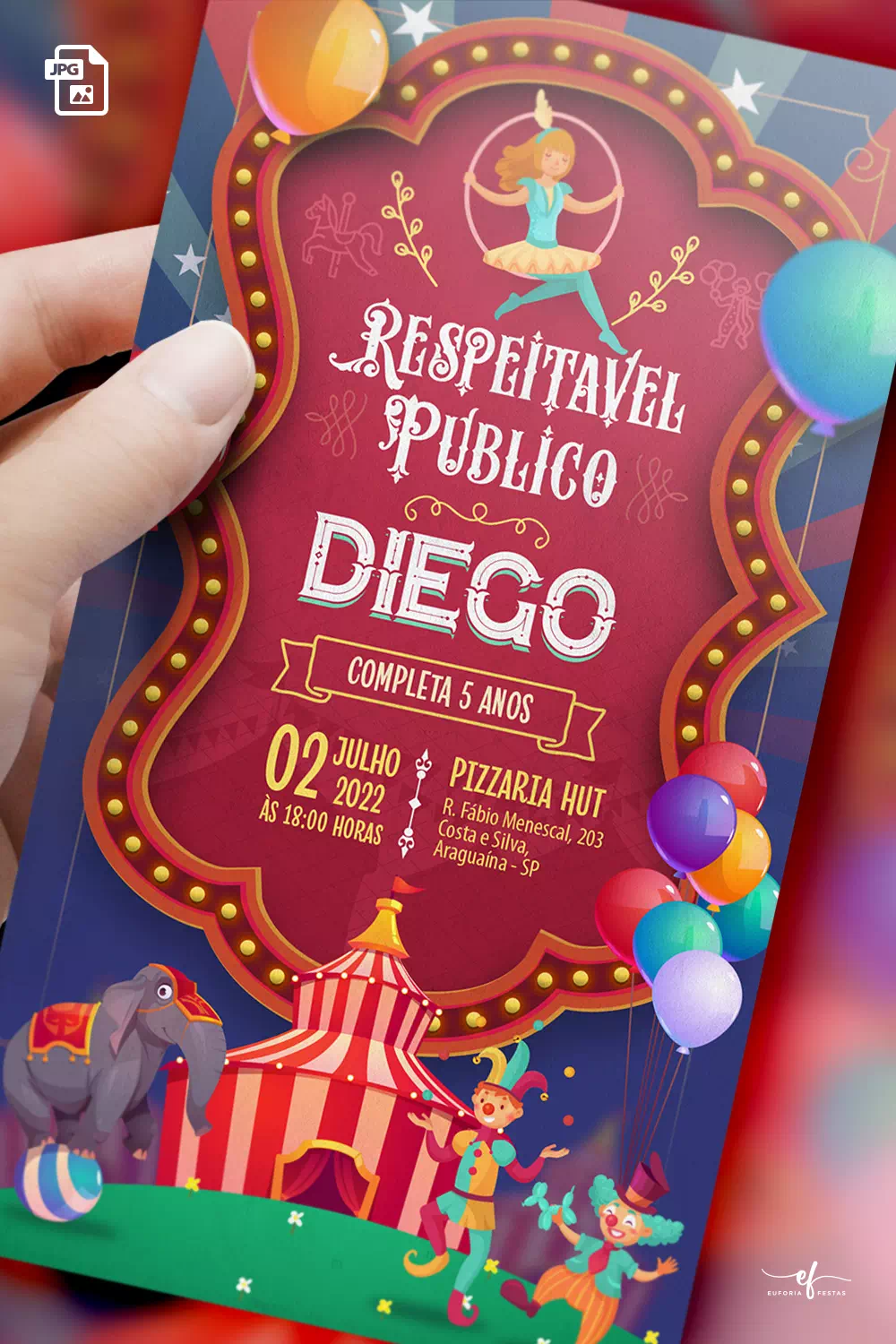 Convite Digital Festa do Circo Vintage