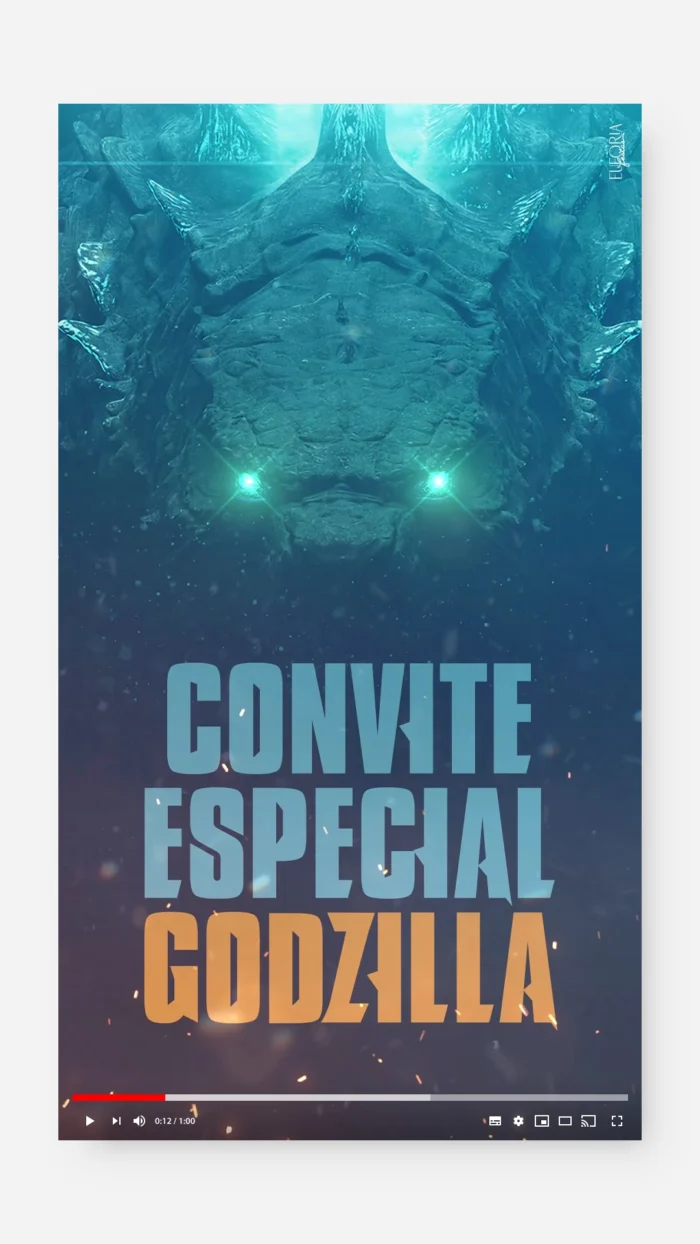 Convite Animado Godzilla Rei dos Monstros