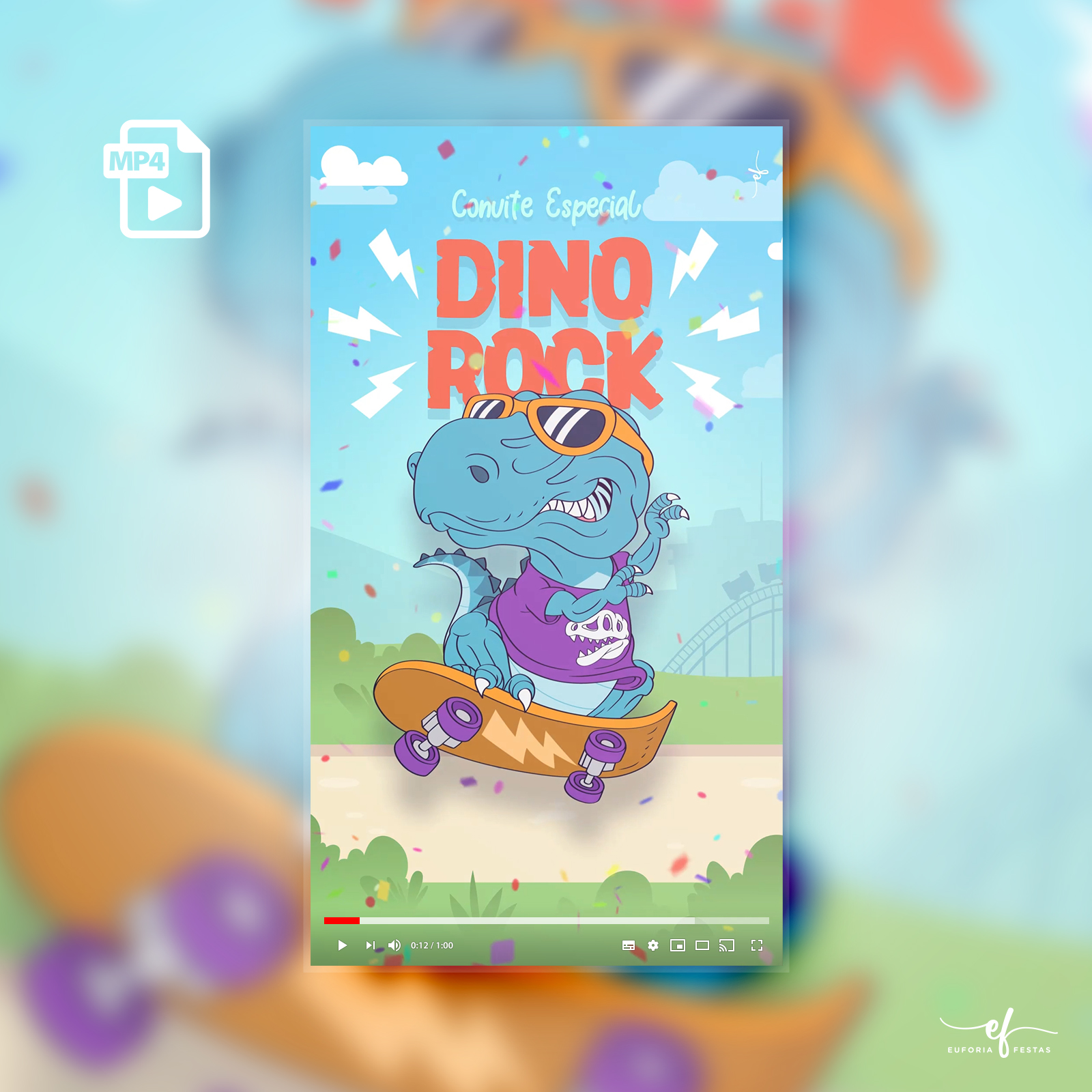 Convite Animado Dino Rock Festival
