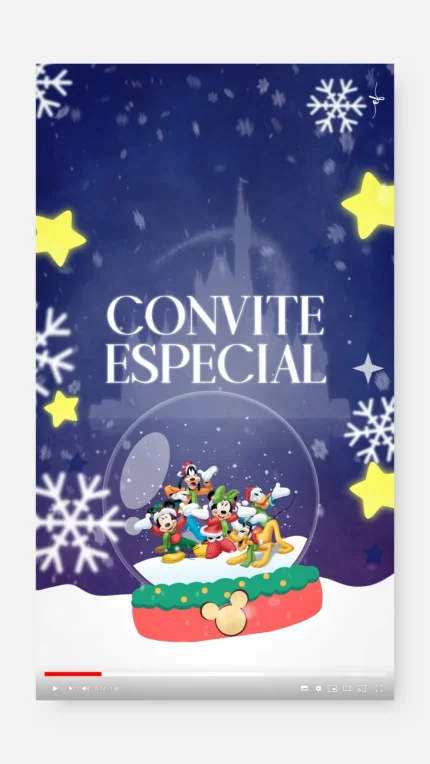 Convite Animado Natal Disney