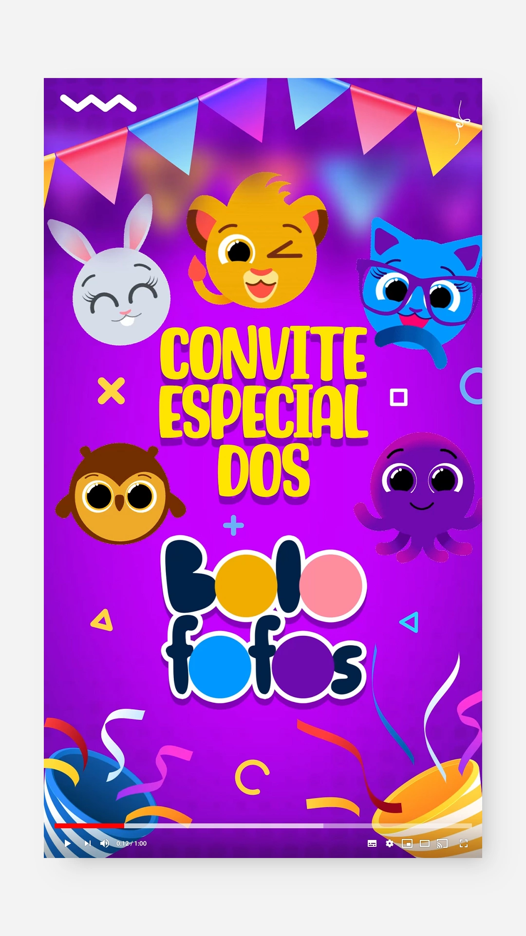 Convite Digital Virtual Aniversário Festa Infantil Bolofofos