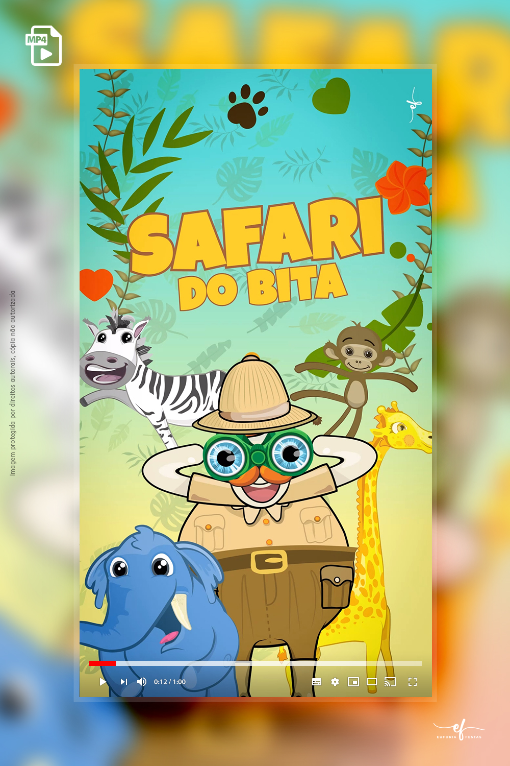 Convite Animado Safari do Bita