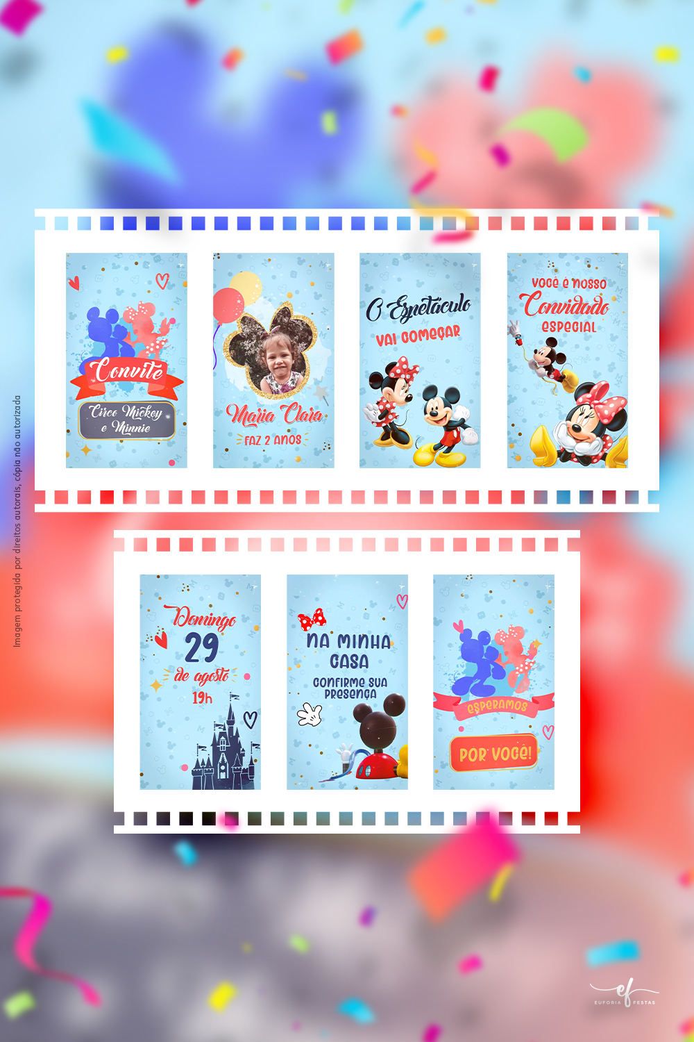 Convite Animado Circo Mickey e Minnie