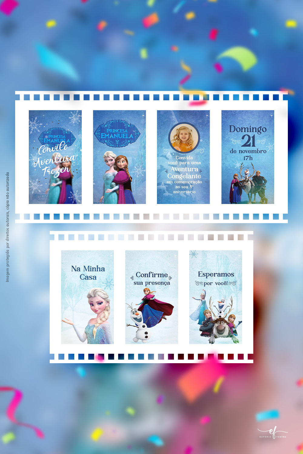 Convite Animado Aventura Frozen