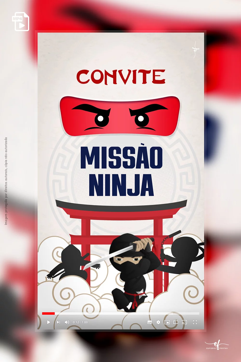 Convite Animado Missão Ninja