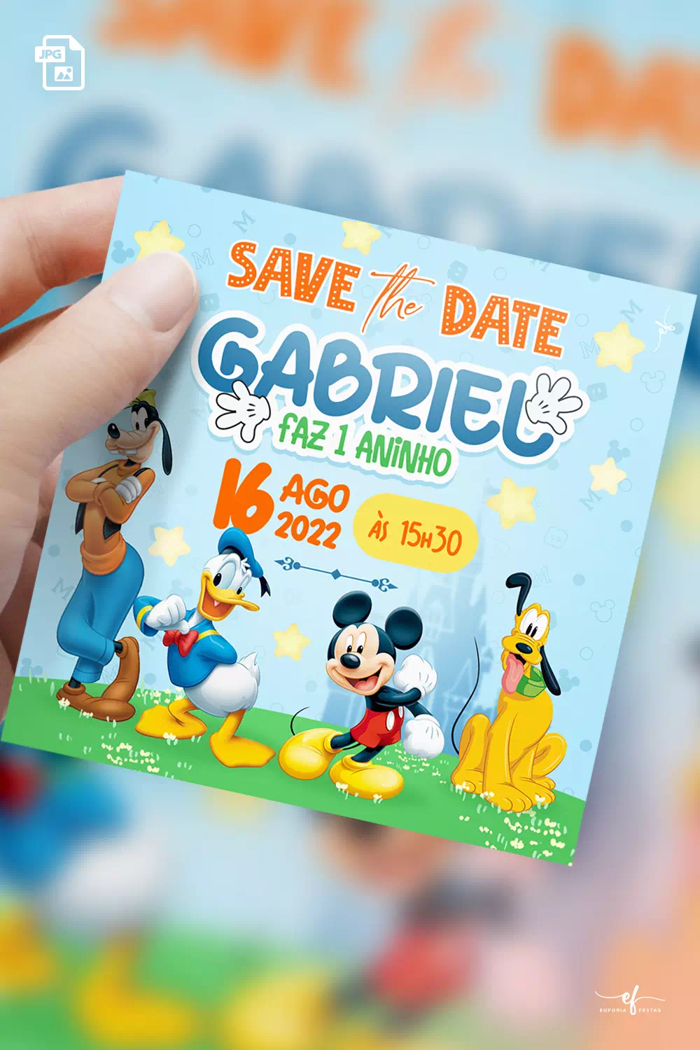 Save The Date Digital Mickey e sua Turma