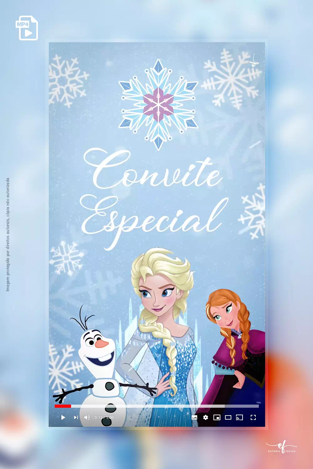 Convite Animado Castelo Frozen