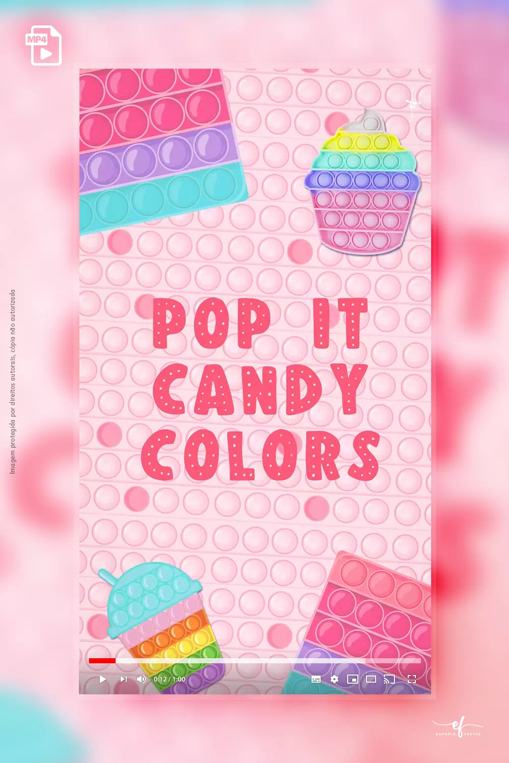 Convite Animado Pop It Candy Colors
