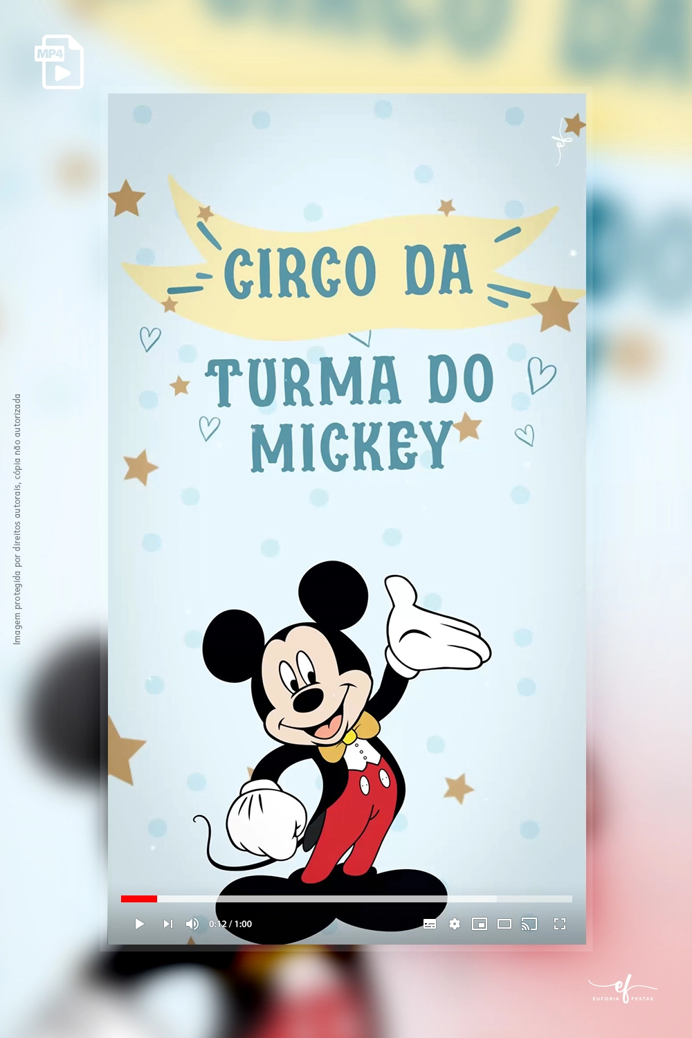 Convite Animado Circo da Turma do Mickey
