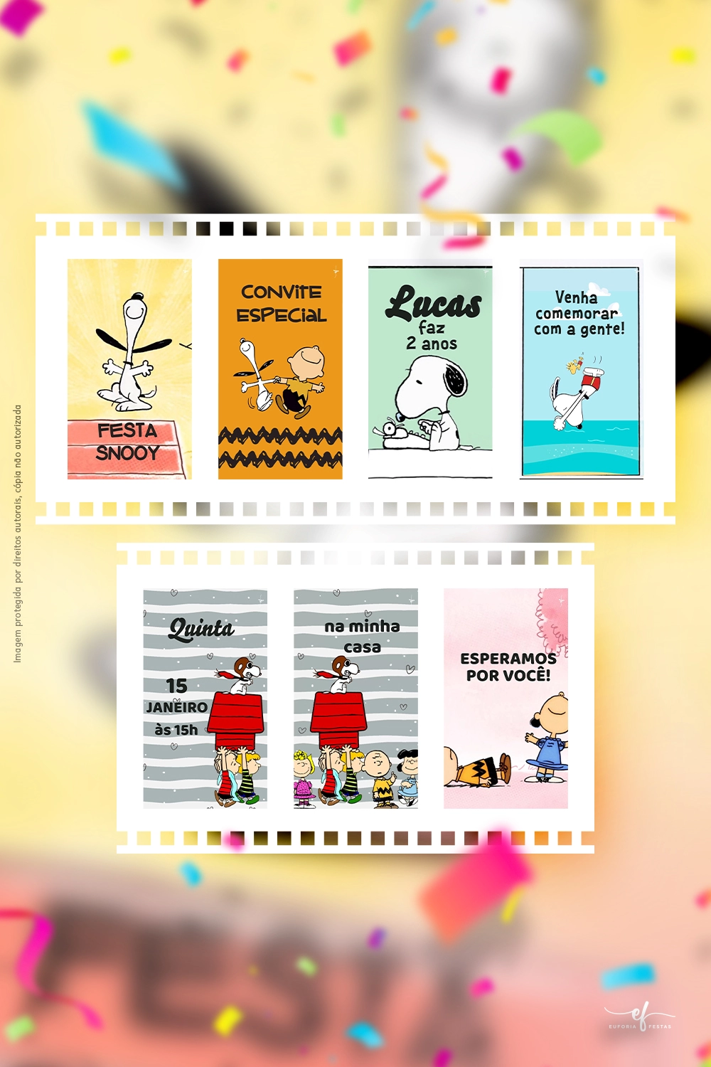 Convite Animado Festa do Snoopy