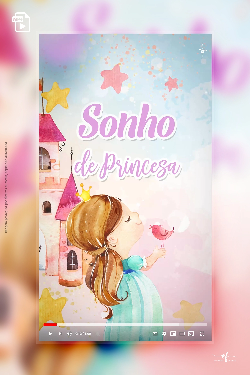 Convite Animado Sonho de Princesa