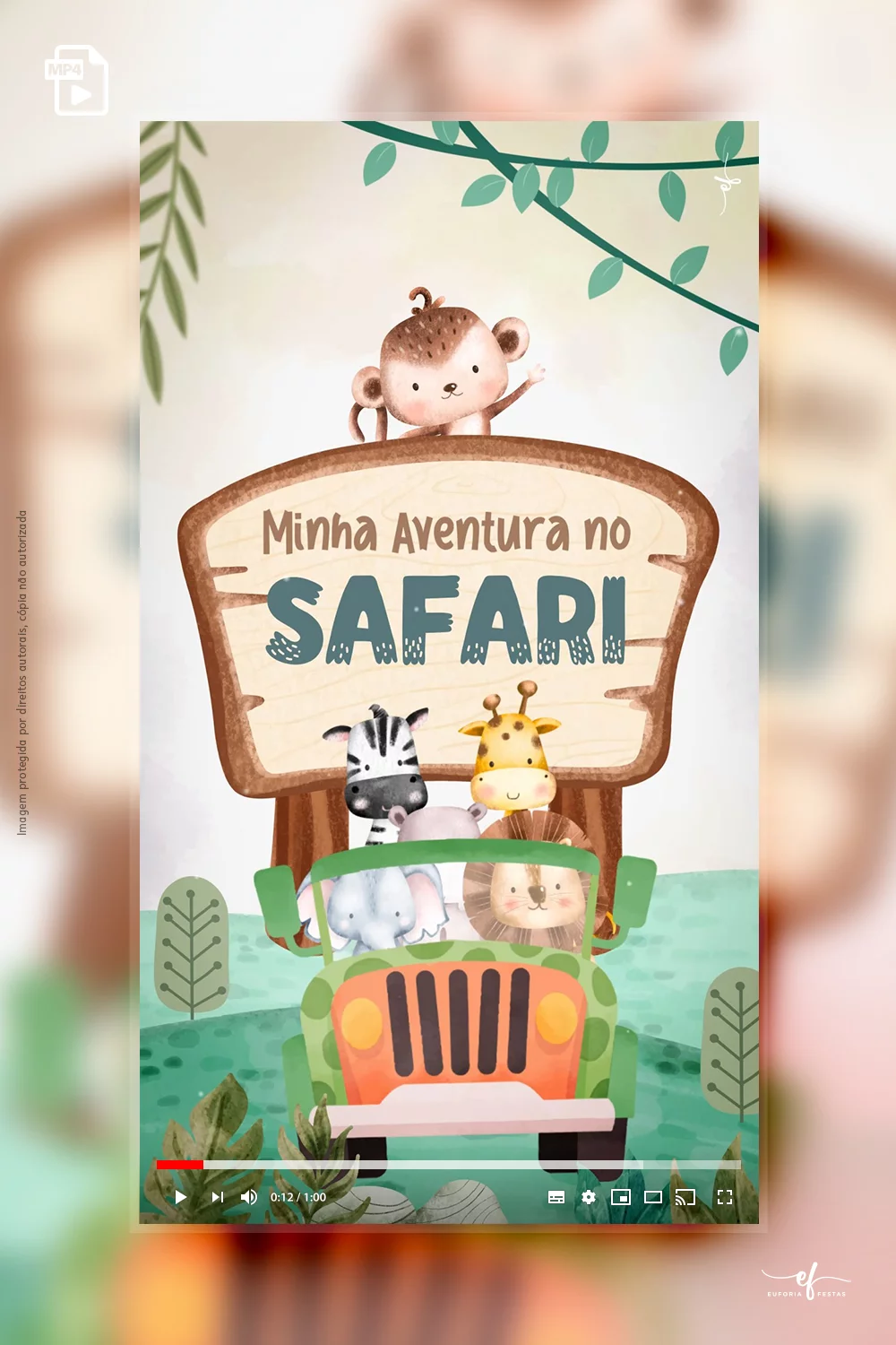 Convite Animado Minha Aventura Safari