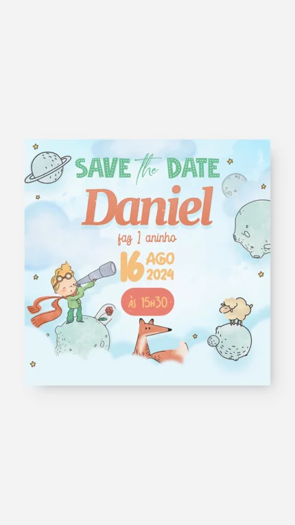 Save The Date Digital Conto do Pequeno Príncipe
