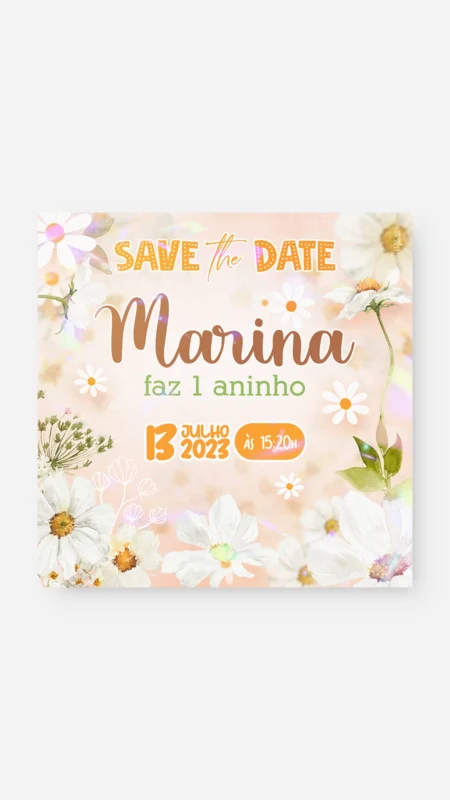 Save The Date Digital Jardim das Margaridas
